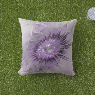 Lavender Flower Dream Modern Abstract Fractal Art Buitenkussen