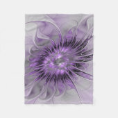 Lavender Flower Dream Modern Abstract Fractal Art Fleece Deken (Voorkant)