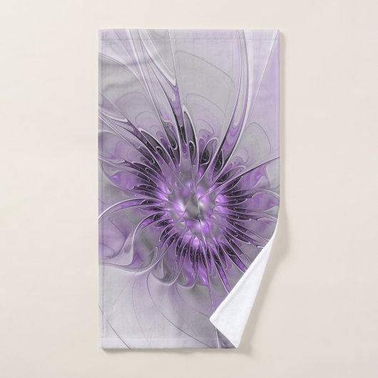 Lavender Flower Dream Modern Abstract Fractal Art Handdoek (Handdoek)