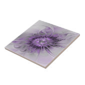 Lavender Flower Dream Modern Abstract Fractal Art Tegeltje (Zijkant)