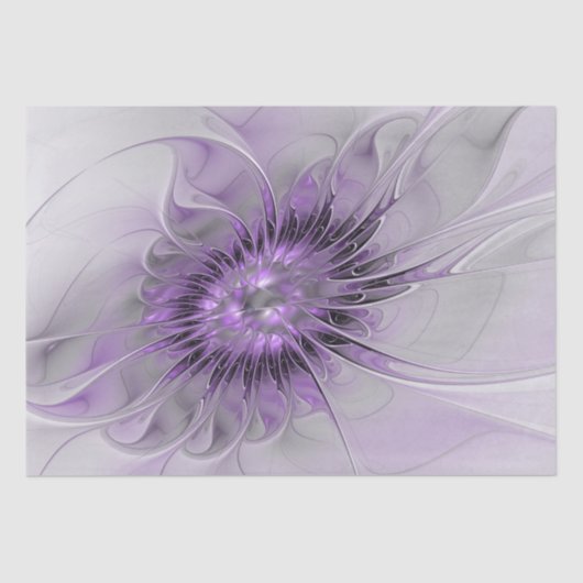 Lavender Flower Dream Modern Abstract Fractal Art Tissuepapier (Voorkant)