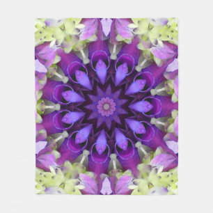 Lavender Flower Mandala Fleece Blanket Deken