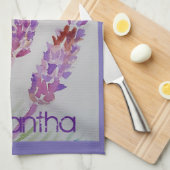 Lavender Flower Paars Waterverf and Bee Tea Tow Theedoek (Quarter Fold)