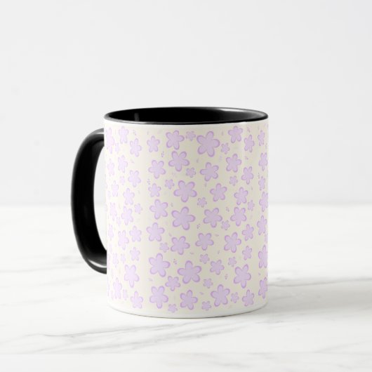 Lavender Flower Pattern Mug (Devant gauche)
