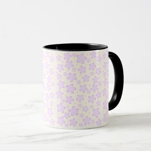 Lavender Flower Pattern Mug (Devant droit)