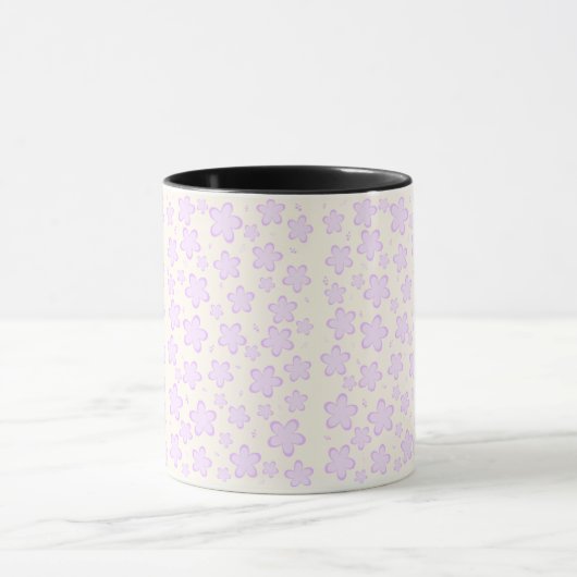 Lavender Flower Pattern Mug Mok (Midden)
