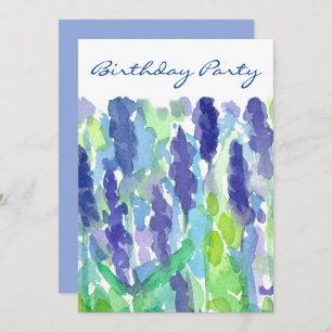 Lavender Flowers 50th Birthday Party Invitation Kaart