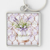 Lavender Flowers Bow Sleutelhanger (Voorkant)