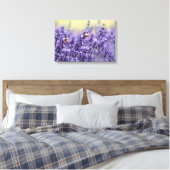 Lavender Flowers en bijen Canvas Afdruk (Insitu (Slaapkamer))