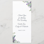 Lavender Flowers Eucalyptus Foliage Weddenschap Me Menu (Achterkant)