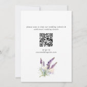 Lavender Flowers Field Rehearings Dinner QR code Kaart (Achterkant)