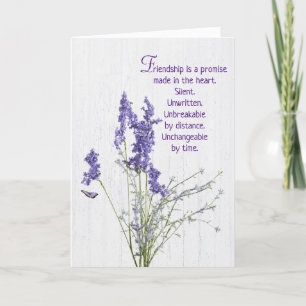 Lavender Flowers for Friendship Kaart