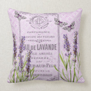 Lavender Flowers French  Collage Decorative Kussen