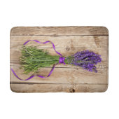 Lavender Flowers on Wooden Table Background Badmat (Voorkant)