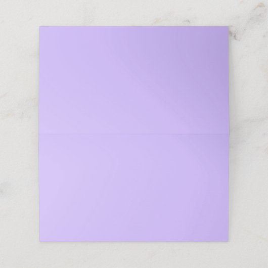 Lavender Folded Place Card (Buitenkant ongevouwen)