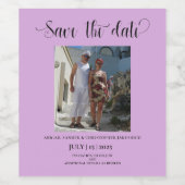 Lavender Foto Opslaan datum Uitnodiging Wijn Etiket (Enkel label)