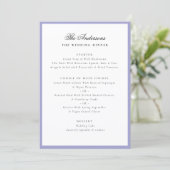 Lavender Frame Calligraphy Name Wedding Dinner Menu (Staand voorkant)