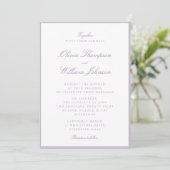 Lavender Framed Wedding Invitation (Debout devant)