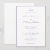 Lavender Framed Wedding Invitation (Devant / Derrière)