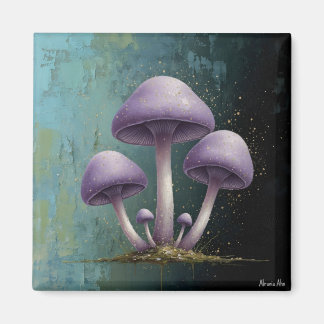 Lavender Fungus - Vintage Botanical Art Magnet Magneet