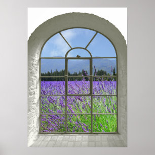 Lavender Garden Faux Uitzicht Poster