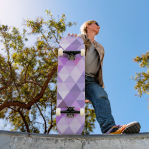  lavender Geometric Diamond Pattern Skateboard