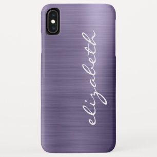 Lavender Gepersonaliseerd Metaal script geborsteld iPhone XS Max Hoesje