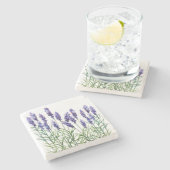 Lavender geschilderd met waterverven stenen onderzetter (Zijkant)