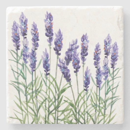 Lavender geschilderd met waterverven stenen onderzetter (Voorkant)
