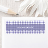 Lavender Gingham Cheques gepersonaliseerd Etiket (Insitu)