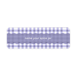 Lavender Gingham Cheques gepersonaliseerd Etiket