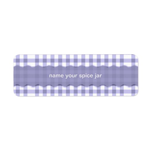 Lavender Gingham Cheques gepersonaliseerd Etiket (Voorkant)