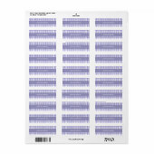 Lavender Gingham Cheques gepersonaliseerd Etiket (Full Sheet)