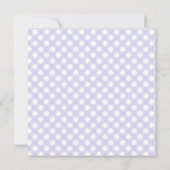 Lavender Gingham Pattern Baby shower Invitation Kaart (Achterkant)