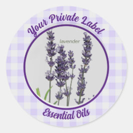 Lavender Gingham Private Essential Oils label