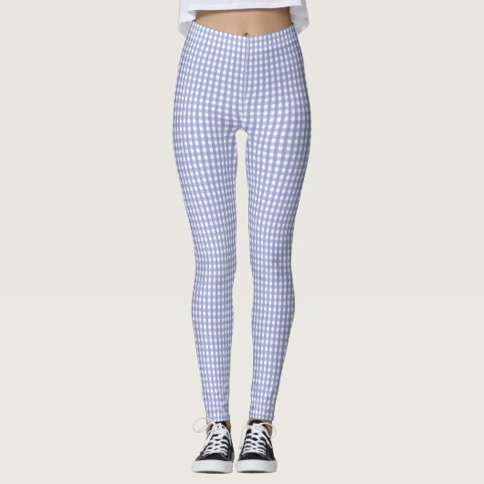 Lavender Gingham Pset Pattern Leggings (Voorkant)
