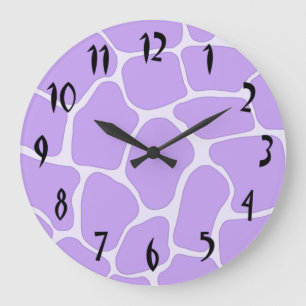 Lavender Giraffe Print Wall Clock Grote Klok