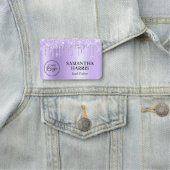 Lavender Glitter Drips Shimmer Naamplaatje (In situ)