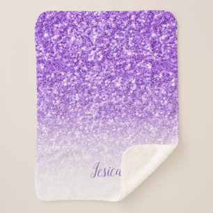 Lavender Glitter Sherpa Deken