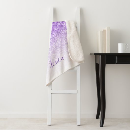 Lavender Glitter Sherpa Deken (In situ)