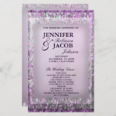 Lavender Glitter Wedding Programme (Voorkant / Achterkant)