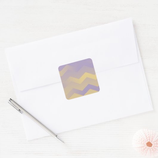Lavender & Gold Chevron Envelope Stickers (Envelop)