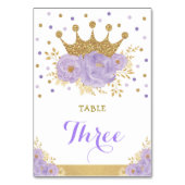 Lavender Gold Crown Princess Numéro de table (Dos)