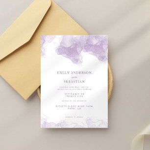 Lavender Gold Enk Élégant mariage invitation