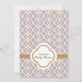 Lavender Gold Marocain Baby Shower Invitations (Dos)