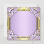 Lavender Gold Princess Baby Shower Invitations (Dos)