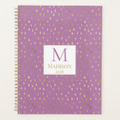 Lavender Gold Raindrop Moderne Monogramme tendance (Devant)
