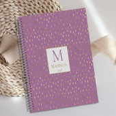 Lavender Gold Raindrop Moderne Monogramme tendance
