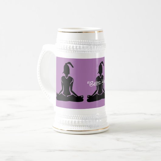 Lavender & Gold Stein - Beer Yoga Stein Bierpul (Voorkant links)