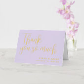 Lavender & Gold Weddenschap Hartelijk dank Folie Wenskaart (Orchidee)